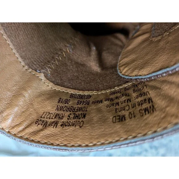 Croft and Barrow Ankle Boots Womens 10 Tower Brown Ortholite Inserts Buckles Zip - Picture 15 of 15